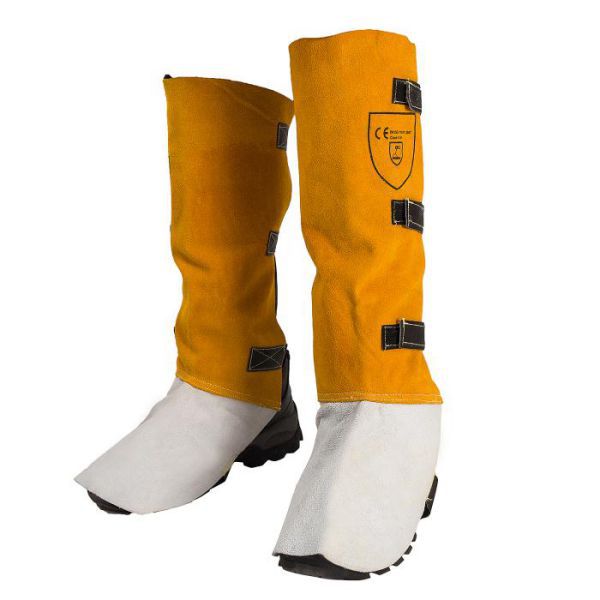 RHINOTEC LEATHER WELDERS GAITERS (PAIR) SPLIT WITH TOUCH AND CLOSE STRAPS